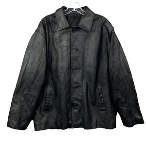 VTG‎ Winners Leather Jacket Women's 2XL Black Y2k Moto Biker Grunge 90's Classic